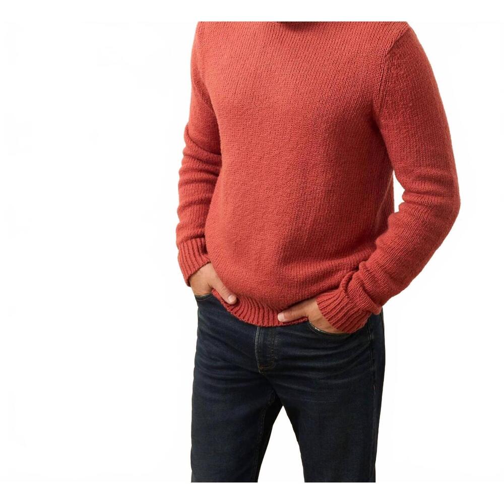 NEW FAHERTY heirloom crewneck sweater in eclipse red